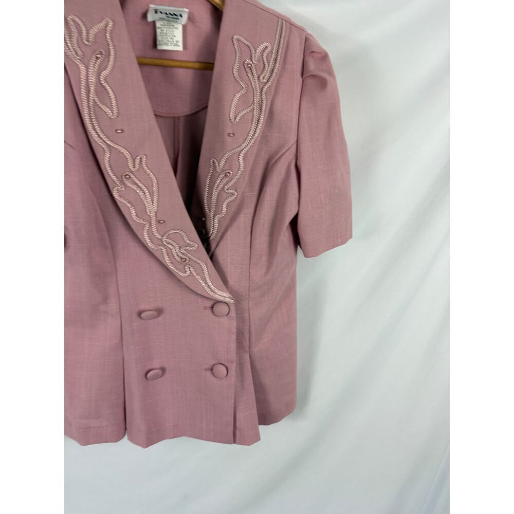 Evanna Vintage Pink Short Sleeve Blazer Jacket Size 8P - Picture 2 of 4